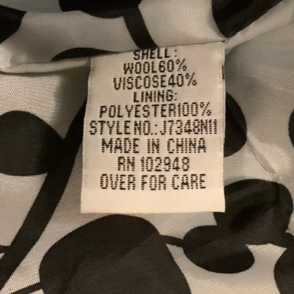 Tulle Black Wool Coat SMALL - Picture 4 of 4